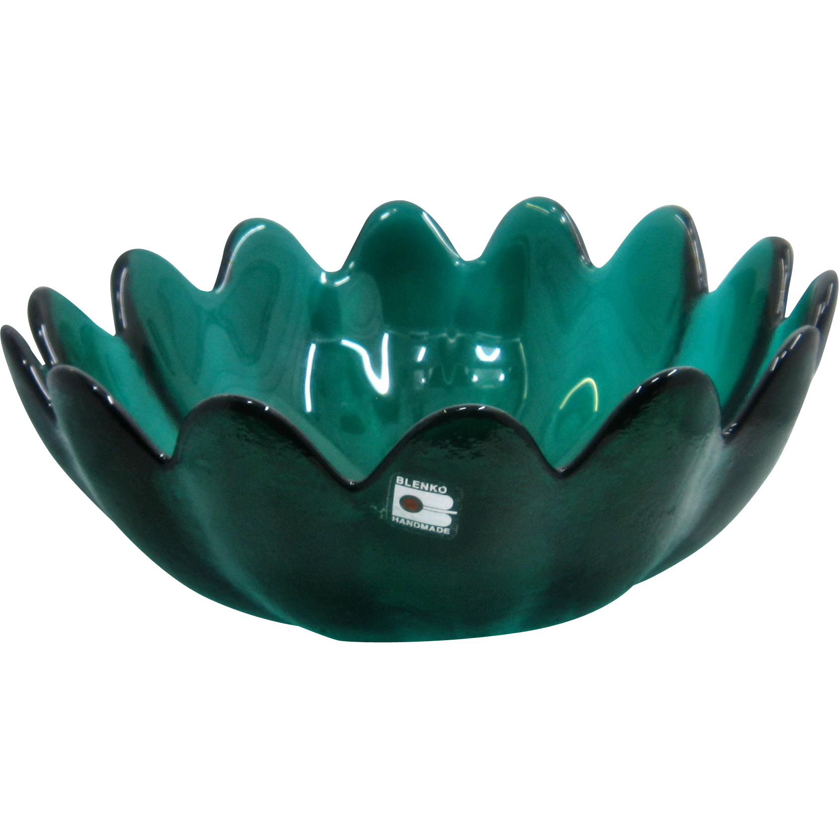 Blenko 6143L Sea Green Glass